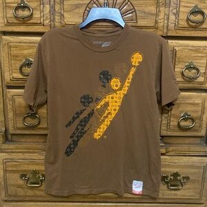 Nike Graphic T-shirt Basketball Brown Vintage Mens Size Medium